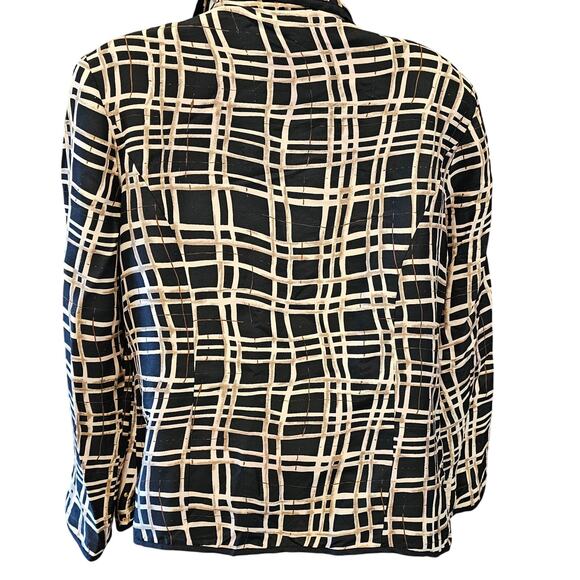 Silkland vintage silk sequin geometric full zip shaket jacket sparkle L large ^^ - Picture 3 of 10